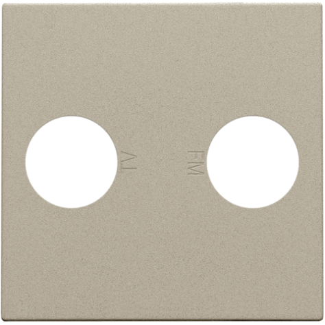 Set de finition avec 2 connexions coaxiales simples pour TV et FM, couleur champagne coated