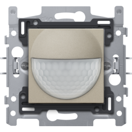 Détecteur de mouvement, 230 V, 8 m, 180°, détecteur mural, pour boîte d'encastrement, couleur champagne coated