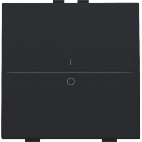 Touche simple avec marquage I et 0 pour interrupteur sans fil ou bouton-poussoir à deux boutons de command, couleur black coated