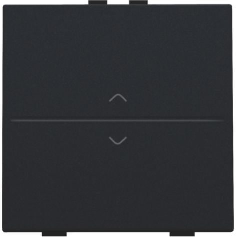 Touche simple avec flèches vers le haut et vers le bas pour interrupteur sans fil ou bouton-poussoir à 2 boutons de commande, couleur black coated
