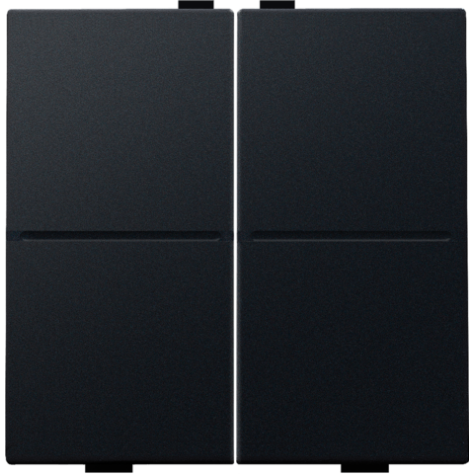 Touche double pour interrupteur sans fil ou bouton-poussoir à 4 boutons de commande, couleur black coated