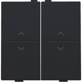 Touche double avec flèches vers le haut et vers le bas pour interrupteur sans fil ou bouton-poussoir à 4 boutons de commande, couleur black coated