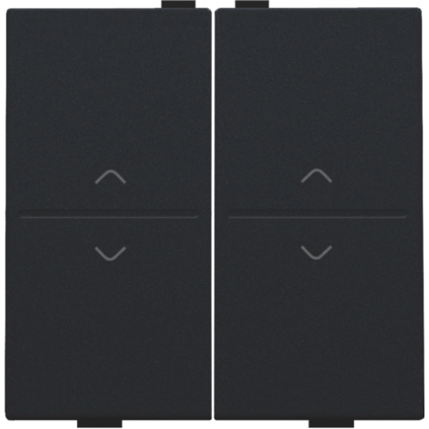 Touche double avec flèches vers le haut et vers le bas pour interrupteur sans fil ou bouton-poussoir à 4 boutons de commande, couleur black coated