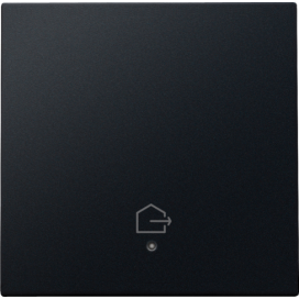 Set de finition avec lentille pour interrupteur simple connecté, symbole "quitter la maison", couleur black coated