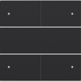 Set de finition pour bouton-poussoir quadruple, libre de potentiel, 24 V, avec LED, couleur black coated