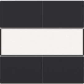 Set de finition avec porte-étiquette pour bouton-poussoir quadruple, libre de potentiel, 24 V, couleur black coated