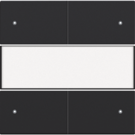 Set de finition avec porte-étiquette et LED pour bouton-poussoir quadruple, libre de potentiel, 24 V, couleur black coated