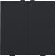 Bouton-poussoir double pour Niko Home Control, couleur black coated