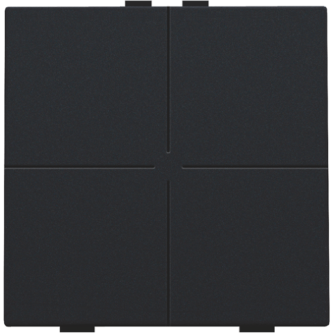 Bouton-poussoir quadruple pour Niko Home Control, couleur black coated