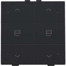 Commande de moteur double avec LED pour Niko Home Control, couleur black coated