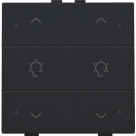 Commande de variateur double avec LED pour Niko Home Control, couleur black coated