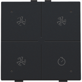 Commande de ventilation avec LED pour Niko Home Control, couleur black coated
