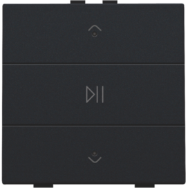 Commande audio simple avec LED pour Niko Home Control, couleur black coated