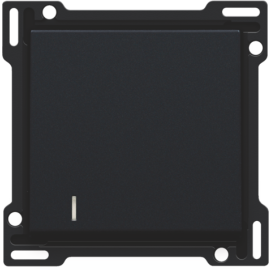 Set de finition avec voyant pour interrupteur ou bouton-poussoir simple, couleur black coated