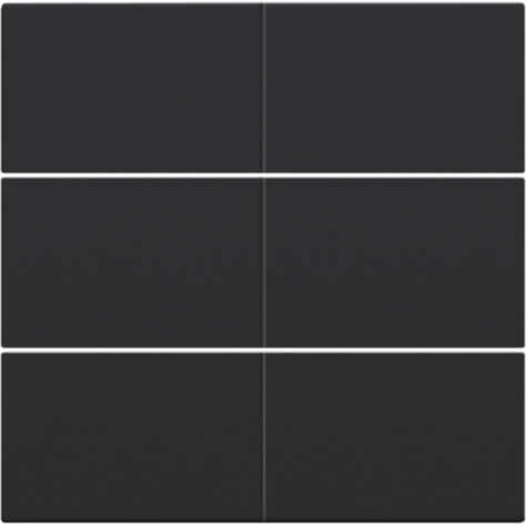 Set de finition pour bouton-poussoir sextuple, libre de potentiel, 24 V, couleur black coated