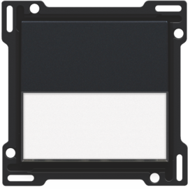 Set de finition avec porte-étiquette pour interrupteur ou bouton-poussoir simple, couleur black coated