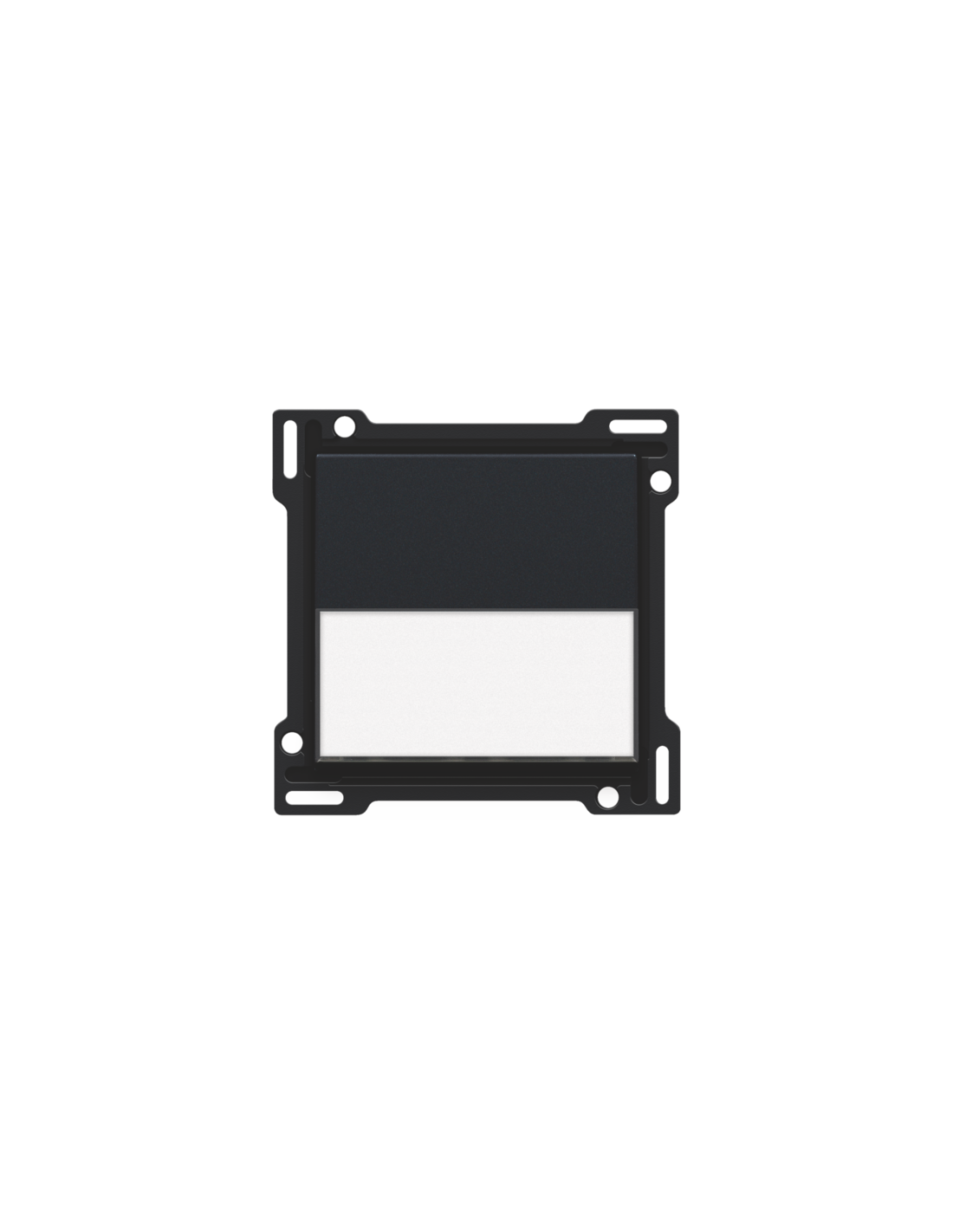 Set de finition avec porte-étiquette pour interrupteur ou bouton-poussoir simple, couleur black coated
