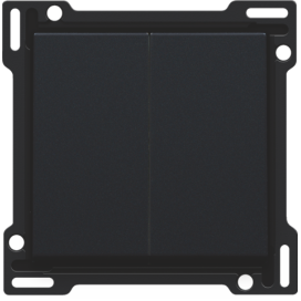 Set de finition pour interrupteur double allumage, interrupteur va-et-vient + bouton-poussoir N.O., interrupteur va-et-vient double ou bouton-poussoir double N.O. ou N.F., couleur black coated