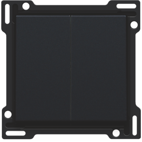 Set de finition pour interrupteur double allumage, interrupteur va-et-vient + bouton-poussoir N.O., interrupteur va-et-vient double ou bouton-poussoir double N.O. ou N.F., couleur black coated