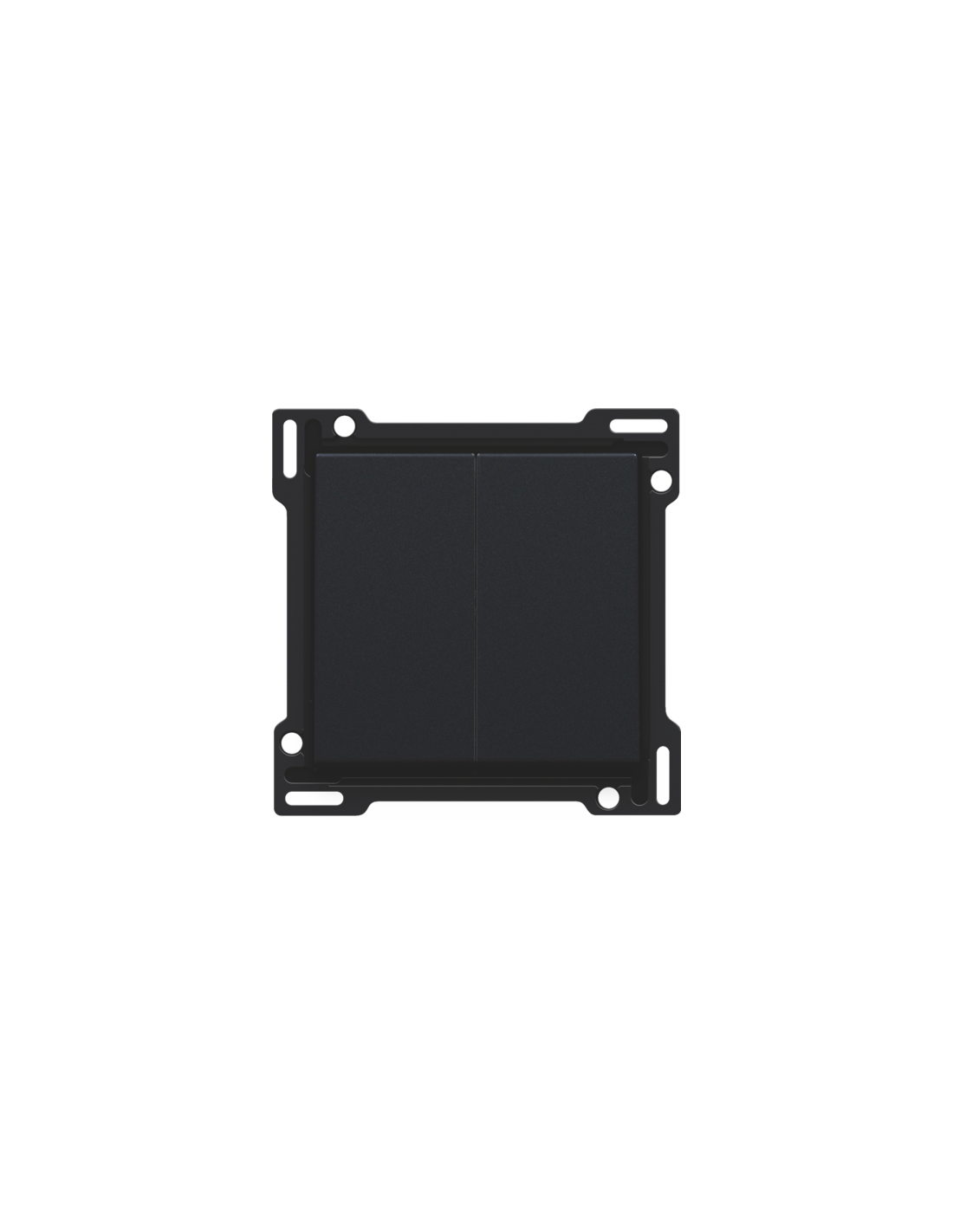Set de finition pour interrupteur double allumage, interrupteur va-et-vient + bouton-poussoir N.O., interrupteur va-et-vient double ou bouton-poussoir double N.O. ou N.F., couleur black coated
