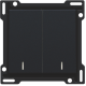 Set de finition avec double voyant pour interrupteur double allumage, interrupteur va-et-vient + bouton-poussoir N.O., interrupteur va-et-vient double ou bouton-poussoir double N.O. ou N.F., couleur black coated