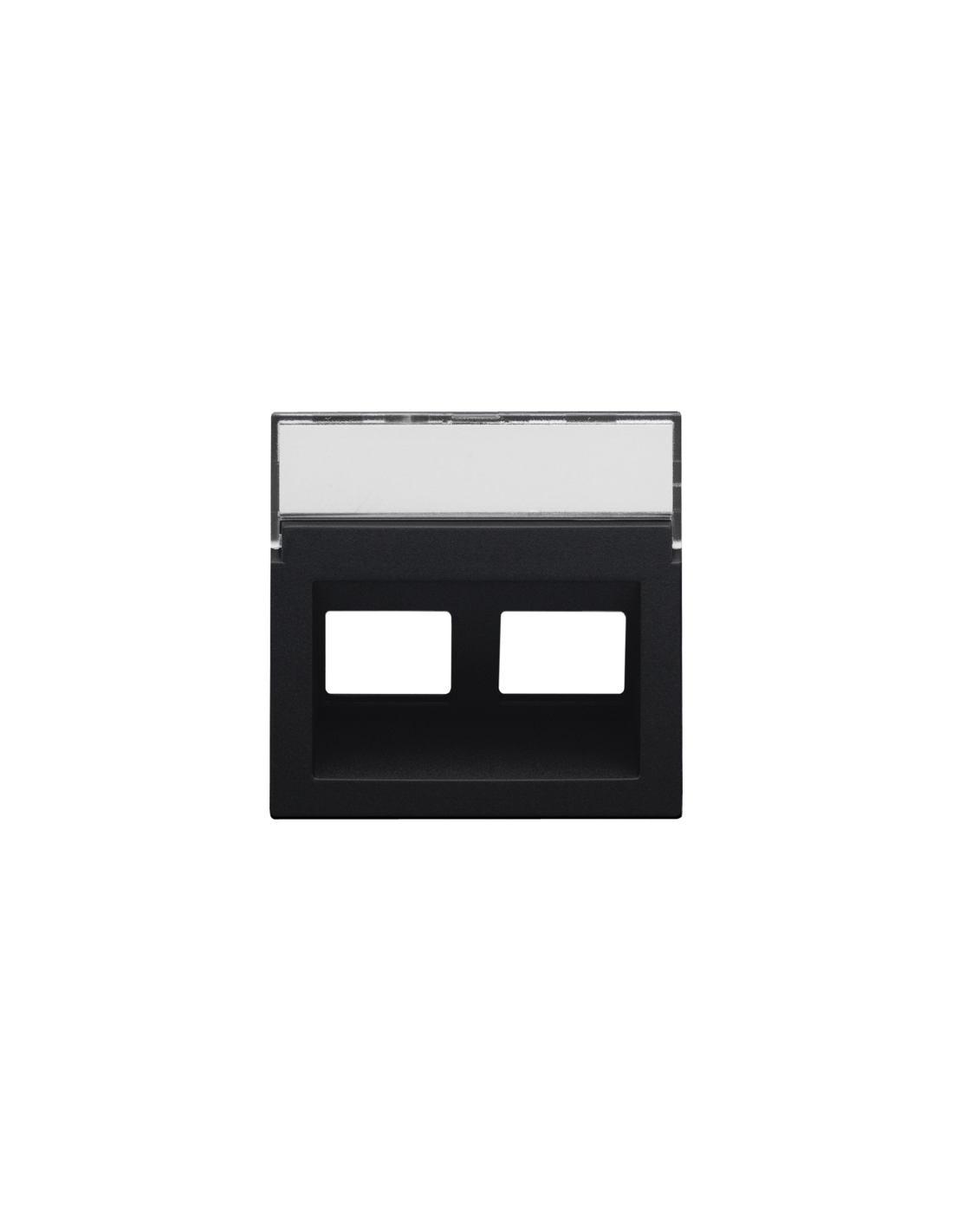 Enjoliveur data 2x RJ sortie oblique, couleur black coated