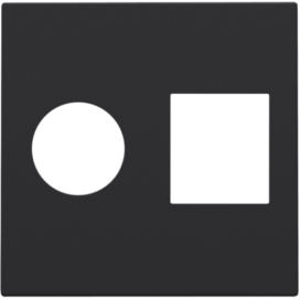 Set de finition pour connexion coaxiale simple et connexion réseau RJ45, couleur black coated