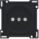 Set de finition pour prise de courant sans terre, avec obturateurs de protection, profondeur d’encastrement de 21 mm, couleur black coated