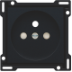 Set de finition pour prise de courant avec broche de terre et obturateurs de protection, profondeur d’encastrement de 28,5 mm, couleur black coated