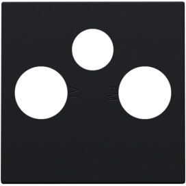 Set de finition pour 2 connexions coaxiale simples pour TV, FM et une connexion satellite, couleur black coated