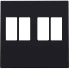 Set de finition pour prise double pour haut-parleur, couleur black coated