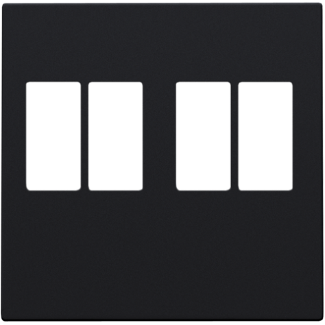 Set de finition pour prise double pour haut-parleur, couleur black coated