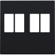 Set de finition pour prise double pour haut-parleur, couleur black coated