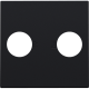 Set de finition avec 2 connexions coaxiales simples pour TV et FM, couleur black coated
