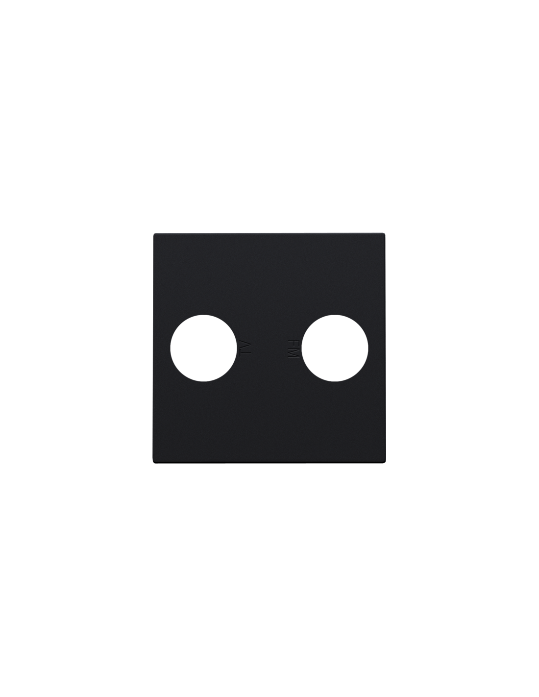 Set de finition avec 2 connexions coaxiales simples pour TV et FM, couleur black coated