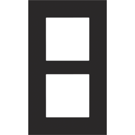 Plaque de recouvrement double, entraxe de 60 mm, verticale, couleur Niko Pure steel black coated Plaque de recouvrement double, entraxe de 60 mm, verticale, couleur Niko Pure steel black coated