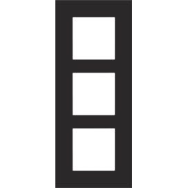 Plaque de recouvrement triple, entraxe de 60 mm, verticale, couleur Niko Pure steel black coated