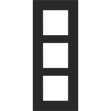 Plaque de recouvrement triple, entraxe de 60 mm, verticale, couleur Niko Pure steel black coated Plaque de recouvrement triple, entraxe de 60 mm, verticale, couleur Niko Pure steel black coated