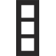 Plaque de recouvrement triple, entraxe de 60 mm, verticale, couleur Niko Pure steel black coated