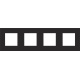 Plaque de recouvrement quadruple, entraxe de 71 mm, couleur Niko Pure steel black coated