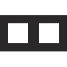 Plaque de recouvrement double avec un entraxe de 71 mm, couleur Niko Pure steel black coated