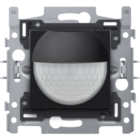 Détecteur de mouvement, 230 V, 8 m, 180°, détecteur mural, pour boîte d'encastrement, couleur black coated