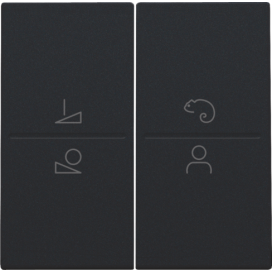 Set de finition pour un interrupteur ou un bouton-poussoir sans fil avec 4 boutons de commande et une commande de LED, couleur black coated