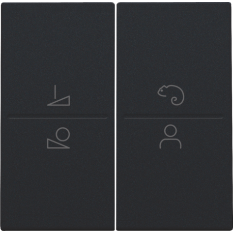 Set de finition pour un interrupteur ou un bouton-poussoir sans fil avec 4 boutons de commande et une commande de LED, couleur black coated