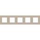Plaque de recouvrement quintuple, entraxe de 71 mm, couleur Niko Pure steel champagne coated