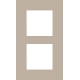 Plaque de recouvrement double, entraxe de 60 mm, verticale, couleur Niko Pure steel champagne coated