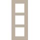 Plaque de recouvrement triple, entraxe de 60 mm, verticale, couleur Niko Pure steel champagne coated