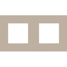Plaque de recouvrement double avec un entraxe de 71 mm, couleur Niko Pure steel champagne coated