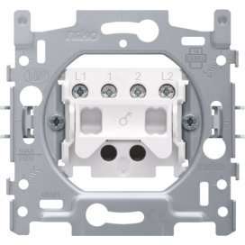 Socle pour un interrupteur bipolaire, un interrupteur à témoin bipolaire ou un interrupteur à tirette bipolaire 10 AX/250 Vac, bornes à vis