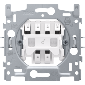 Socle pour un interrupteur bipolaire, un interrupteur à témoin bipolaire ou un interrupteur à tirette bipolaire 10 AX/250 Vac, connexion rapide